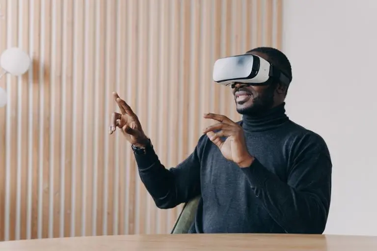 Man using VR glasses